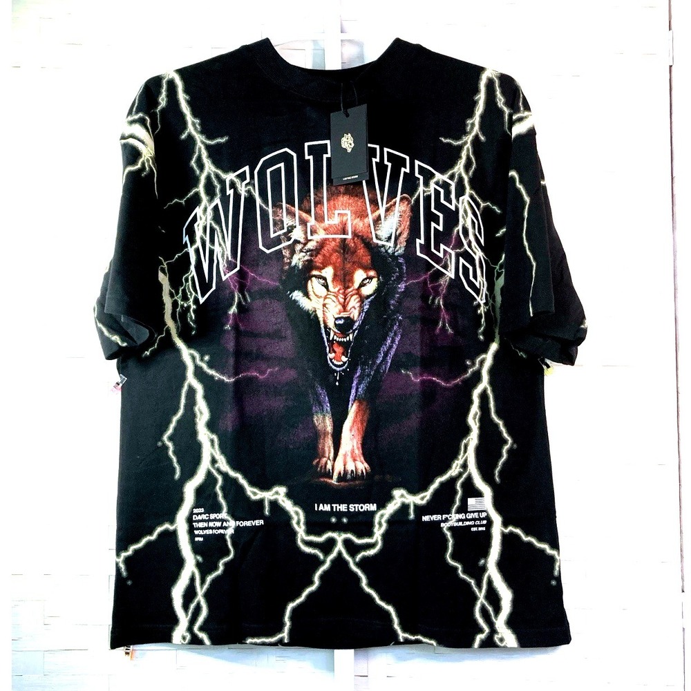 Darc Sport Wolves All The Energy Premium Vintage Tee Black Size X-Large 820-2000